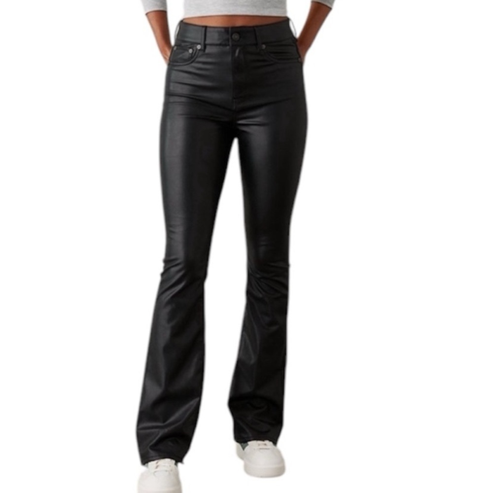American Eagle Outfitters Black Faux Leather Women's Bootcut Pants